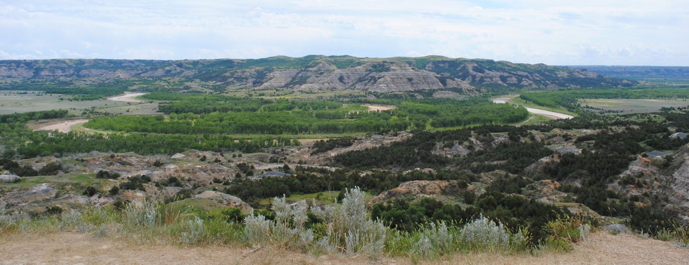 An Oxbow in the Little Missouri River in the Theodore Roosevelt National Park North Unit